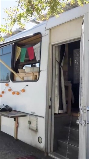 This bohemian Shuttle Bus conversion is super cute! #shorts