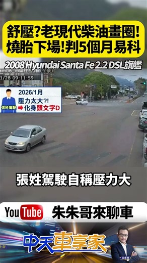 災難級紓壓！Santa Fe竟在台3線路口燒胎甩尾3次 最後判5個月 壓力大就能燒胎甩尾？Santa Fe一個月玩3次【#朱朱哥來聊車】@中天車享家CtiCar #抖音 #shorts