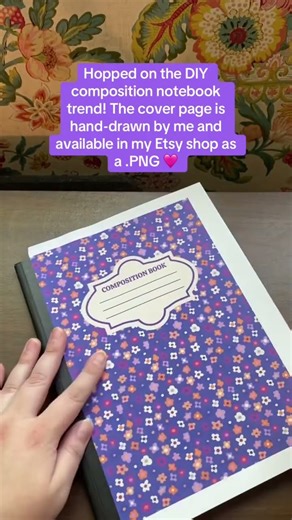 Making a viral composition notebook cover! #diynotebookcover #etsycanada #handdrawnart