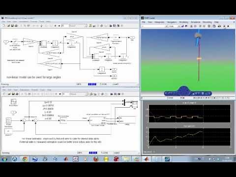 Reaction Wheel Pendulum - Matlab non-linear model of a RWP 1of3