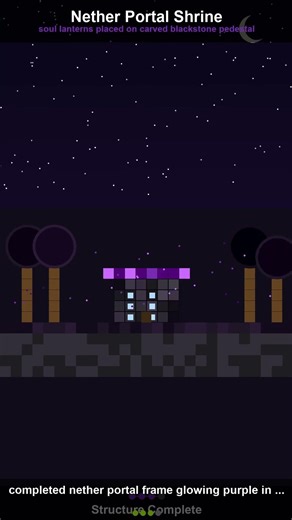 Minecraft Satisfying Nether Portal Shrine ⚫ #Shorts