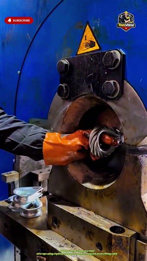 Wire Rope Loop Formation Using a Hydraulic Press Machine #industrialtools