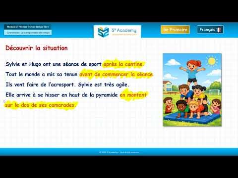 6e année | Français – Module 7 – Grammaire: découvrir la situation