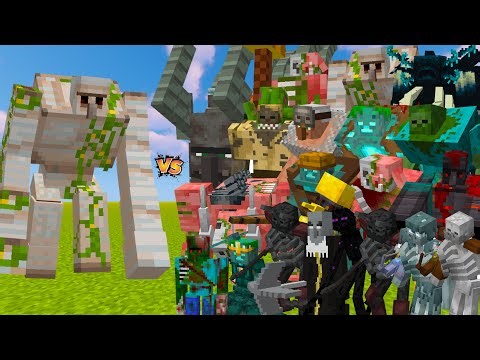 Mutant Iron Golem Vs All Mutant Mobs– Minecraft Mobs Battle 