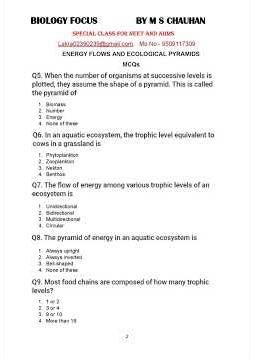 ECOSYSTEM SOLVED MCQ; ENERGY FLOWS & ECOLOGICAL PYRAMIDS; STRUCTURE OF ECOSYSTEM; PYRAMID OF ENERGY;