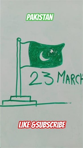 23 March Status Drawing 🇵🇰 I Pakistan Flag Drawing for 23 March 2026! 🇵🇰 #Shorts#howto #pakistan