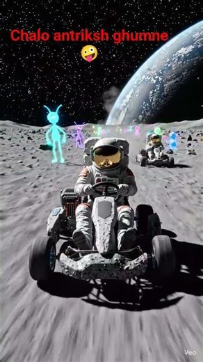 AI ka kamal chandrama per alien ke sath#funny #sotas #cute 🤣