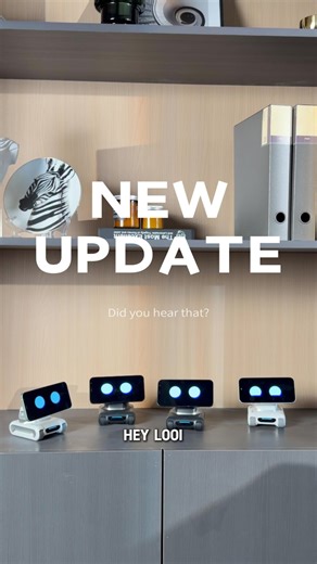 Something about LOOI sounds different today. Four LOOIs. Four voices. Still the same one at your desk.🎧 #looi #looirobot #deskcompanion #robotlife