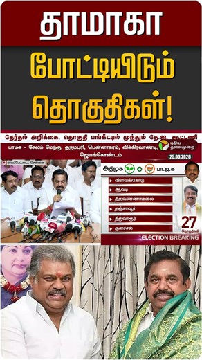 தாமாகா போட்டியிடும் தொகுதிகள்! | GK Vasan | EPS | ADMK | NDA