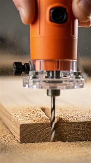 Tiny Router Cutting Wood 😍 So Satisfying! #shorts