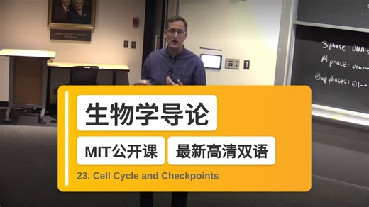 【MIT🔥最新高清双语】生物学导论 23. Cell Cycle and Checkpoints
