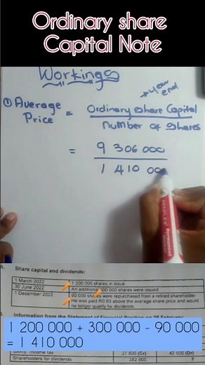 Grade 12 Accounting | Paper 1| Ordinary Share Capital Note #exam #cashflow #balancesheet #matric