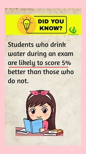 Did you Know: Drink more water during exam time #healthyfood #waterdrinking #tipsoftheday #healthyliving | My Health Tips