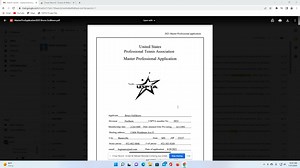 USPTA Master Pro Application Example