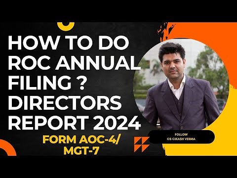 How to do ROC Annual Filing 2023-24 F.Y | Helpful for new Directors | AOC-4 | MGT-7 | OPC | #msme