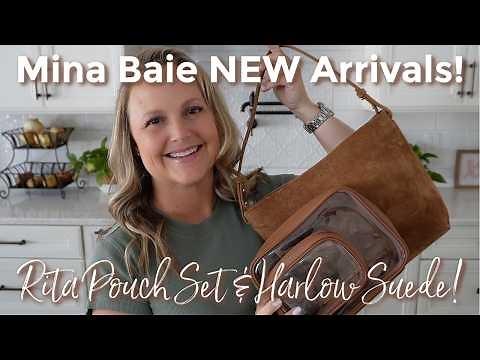 MINA BAIE | NEW Rita Pouch Set & Harlow Suede Mini Review, Try-On & What's in My Bag! | GatorMOM