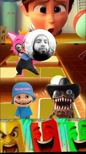 Crazy Pink Fong VS Scary Boss Baby VS Annoying Potato Vs Gegagedigedagedago Coffin Dance - Tiles Hop