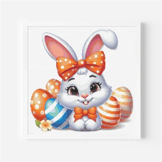 Easter Bunny Cross Stitch Pattern: Christian Religious Embroidery (PDF Download) - Etsy
