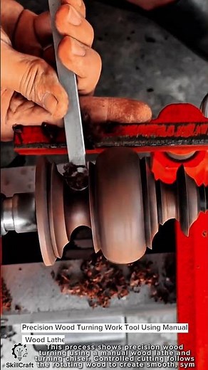 Precision Wood Turning Work Tool Using Manual Wood Lathe #worktool
