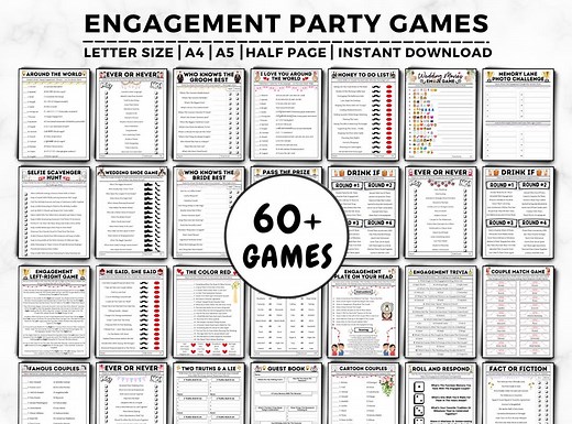 60  Engagement Party Games Bundle (printable) - Etsy