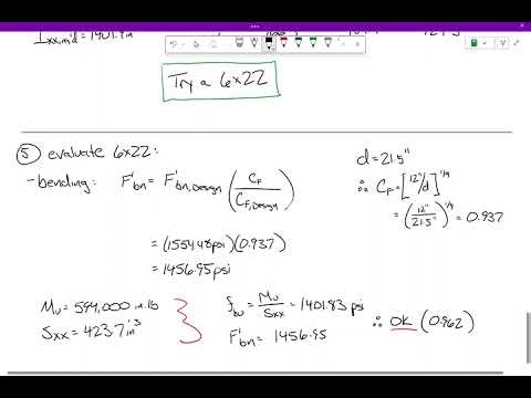 CE 417 Lecture 13b: Sawn Lumber Beam Design Example 1 [cont'd] (2026.02.11)