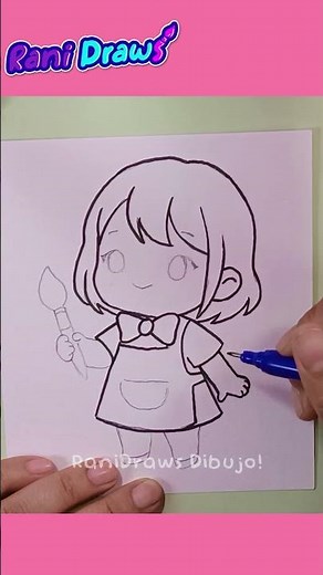 dibuja una PINTORA súper aesthetic 🎨✨