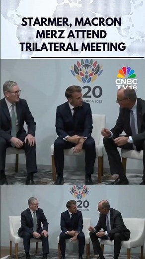 Keir Starmer, Macron and Merz Attend Trilateral Meeting on G20 Sidelines in South Africa | N18G