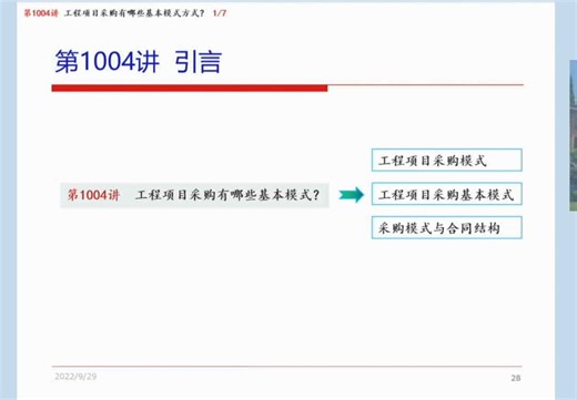 工程项目采购管理 第1004讲 工程项目采购有哪些基本模式？