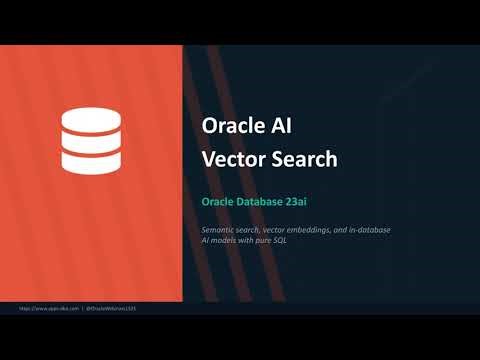 Oracle AI Vector Search Tutorial | Oracle Database 23ai