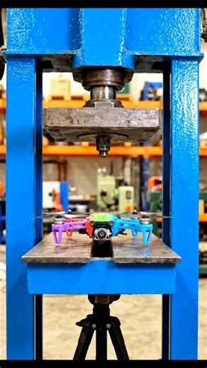 💥 Real Hydraulic Press vs Drone 🚁