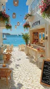 Seaside Coffee Escape 🌊☕ Sunny Bossa Nova Short Vibes