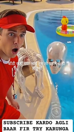 What Happens If a Skeleton Goes Swimming? 💀😱 #shorts #funny