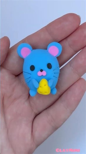 Mini clay mouse 🐭| Easy DIY #diy #cartoon #satisfying #shorts #art #craft