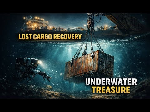Underwater Treasure Recovery: Lost Cargo Lifted with Heavy Ship Machinery