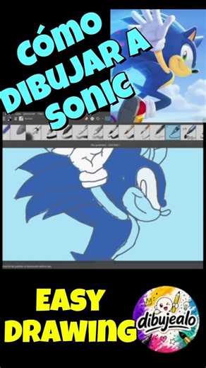 Dibuja a Sonic the Hedgehog | Easy drawing | Krita