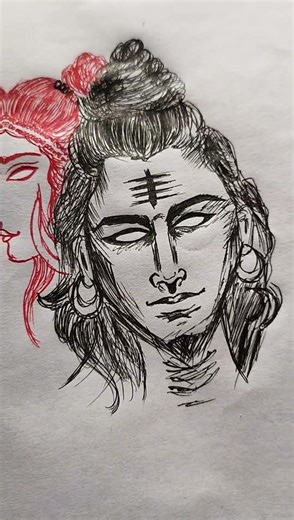 easy mahadev drawing