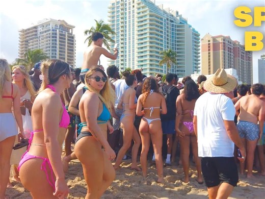 4K Spring Break 2024 Ft Lauderdale Beach VIRTUAL WALK