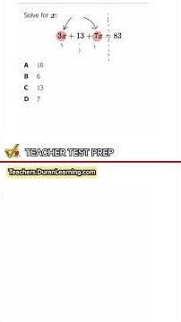 FTCE Math: Solve for X by Combining Like Terms