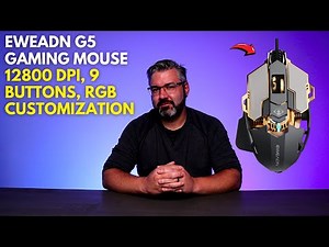 EWEADN G5 Gaming Mouse - 12800 DPI, 9 Buttons, RGB Customization!