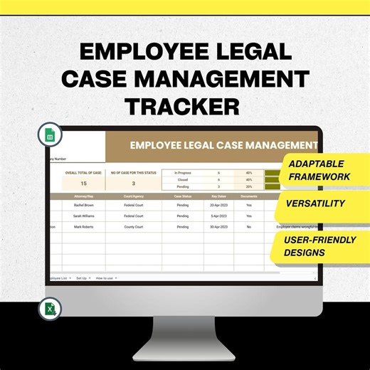Employee Legal Case Management Tracker, HR Litigation Management Tracker, Employment Lawsuit Log, HR Professional Tool - Etsy Canada