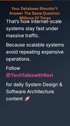 Your Database Shouldn’t Answer The Same Question Millions Of Times #Caching #Redis #Memcached