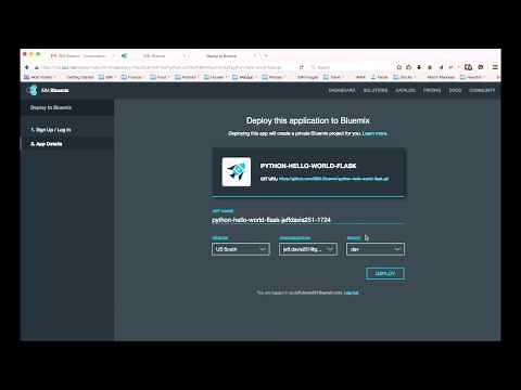 Deploying a Hello World Python Flask App in IBM Bluemix (Cloud Foundry)