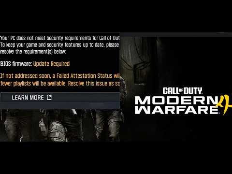 Fix Modern Warfare 4 BIOS FIRMWARE UPDATE REQUIRED Error