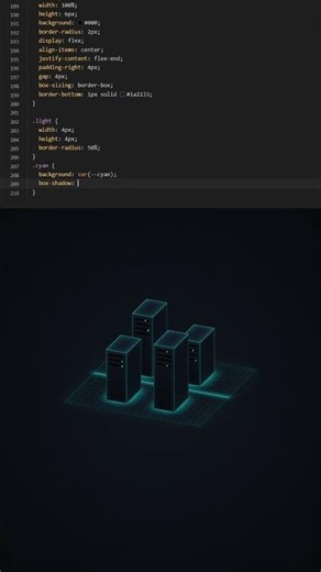 Isometric 3D Data Center CSS Animation ASMR Coding
