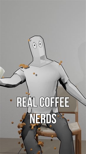 Yellow Cake on Instagram: "This is how REAL coffee nerds make their morning coffee #animation#blender#funny#coffee"