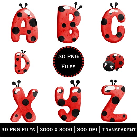 Classic Ladybug Alphabet A to Z | Red Ladybug Letter Set for Kids Learning and Crafts - Etsy Canada