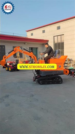 Crawler Excavator with Mini Rotary Tiller #rotarytiller #tractor #cultivator #tiller #excavator