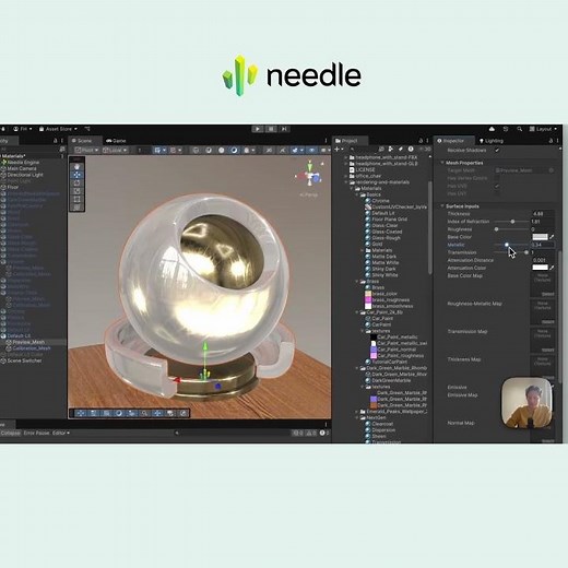 Tutorial: Create Realistic Glass Materials with three.js and Unity #shorts #threejs #webdev