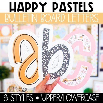 A-Z Bulletin Board Letters Back to School Displays | Pastel Classroom Decor