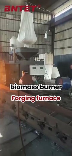 Biomass Burner Directly Fuels Forging Furnace! Complete On-Site Production of Metal Bars